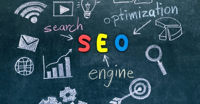 white and color chalk on blackboard talks about search engine optimization for your website