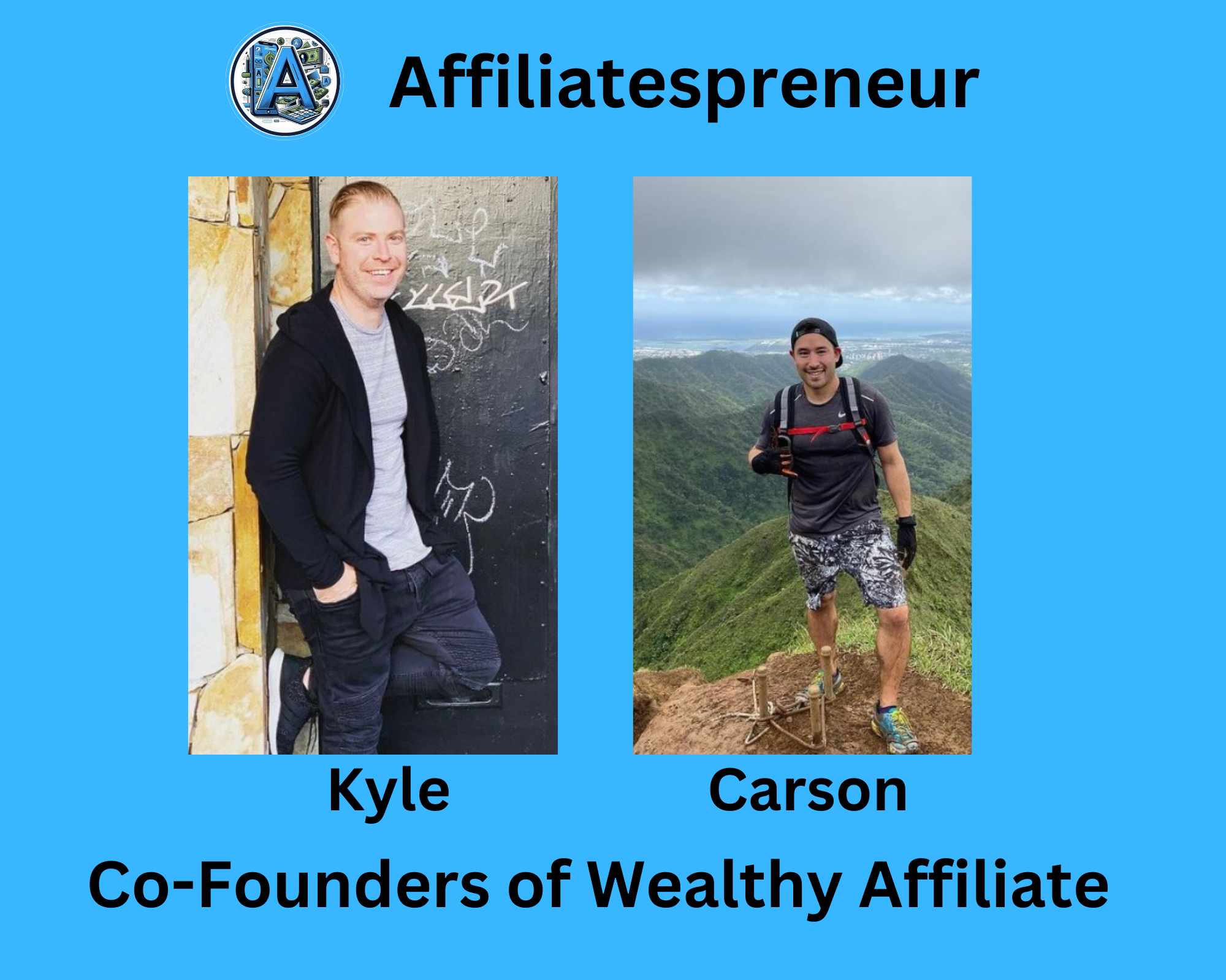 Photos of Kyle and Carson. Co-Founders of Wealthy Affiliate Platform 