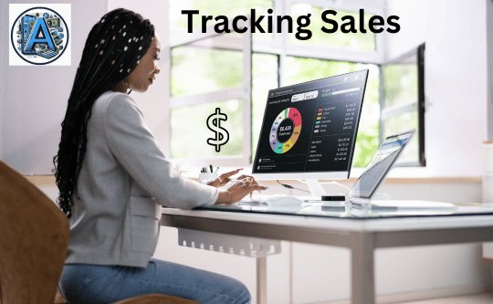 a woman tracking sales on her computer 