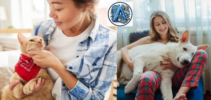 two women bond with their beloved pet.